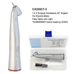 COXO Dental Electric Handpiece Contra Angle 1:1 1:5 45° Surgical Fiber Optic LED