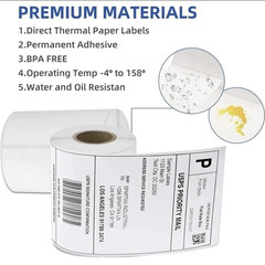 20 Rolls label 4×6 Direct Thermal Shipping 5000 labels Zebra Eltron ZP450 2844.