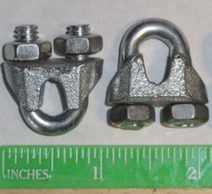 Steel Aircraft Cable Wire Rope Hot Dipped Steel Galvanized Cable w/ Cable Clamps