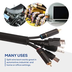Braided Split-Sleeve Wire Loom for High-Temperature Automotive Harness Wrapping