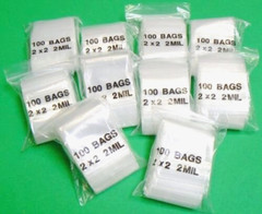 2×2 Clear 2mil Poly Bags Squeeze Zip Reclosable Bags 2″ x 2″ Square 1000 Pcs