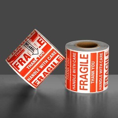 500PCS 1Roll Fragile Stickers 2×3 Fragile Label Sticker Handle With Care Mailing