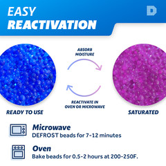 1 Quart Premium Blue Indicating Silica Gel Desiccant Beads(2 LBS) – Rechargeable