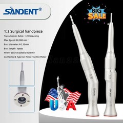 Dental 1:2 Surgical 20º Contra Angle/Straight Handpiece Fit 45mm/70mm