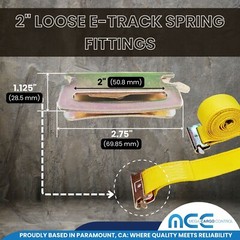 2″ x 12′ 16′ 20′ E-Track Cam Buckle Tie Down Strap for Truck Trailer Cargo Van