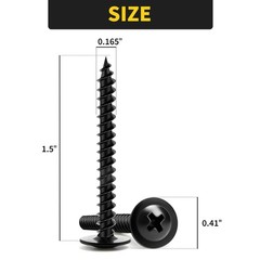 Wood Screws 11/2 Inch, 70 PCS Premium Phillips Truss Head Black Wood Screws, …