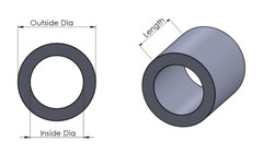 New Mild Steel Spacer Bushing 3/4″ OD x 1/2″ ID–Fits M12 or 1/2″ Bolts