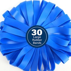 30PCS Large Rubber Bands Heavy Duty Size #107 Blue Elastic Long Rubber Bands