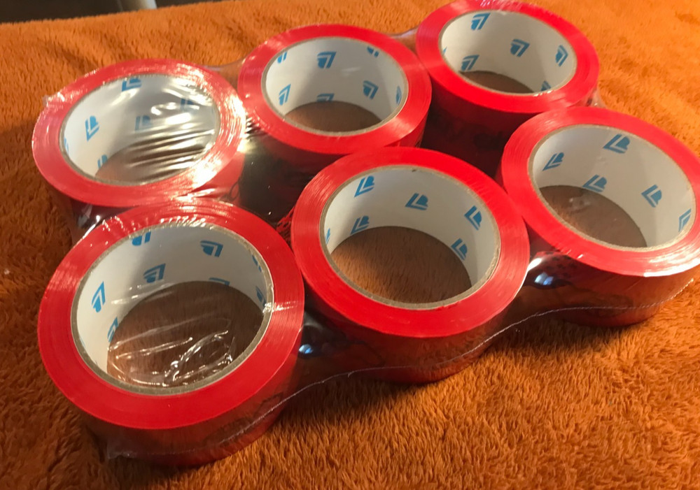 6 Rolls EBAY BRANDED Packaging Tape RED Logo 2″ x 75 yards NEW SEALED!