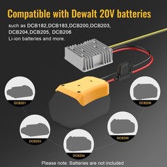 20V to 12V 20A Step Down Converter Adapter Compatible with Dewalt 20V Regulator