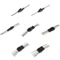 1-6 Pin Waterproof Male/Female Connectors Attached Wire Cable Colors Plug Sealed