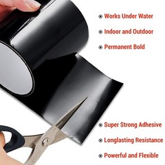 Flex Waterproof Rubberized Tape Stop Leak Seal Tape Repair Patch 4″ X 5Ft Black