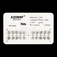 10 Packs Dental Ortho Metal Bracket Standard Roth Slot 022″ Hooks 3-4-5 AZDENT