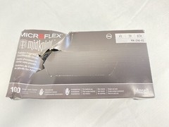 (100/Pk) ANSELL Microflex Midknight Nitrile Exam Gloves – XSmall – Black MK296XS
