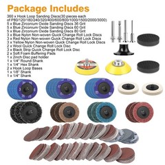 388pcs 2″ Sanding Disc Set 80-3000 Grit 1/4″ Shank for Drill Die Grinder Rotary
