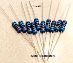 1 Watt 1% Tolerance Metal Film Resistor (10 Pieces) YOU CHOOSE THE VALUE !!