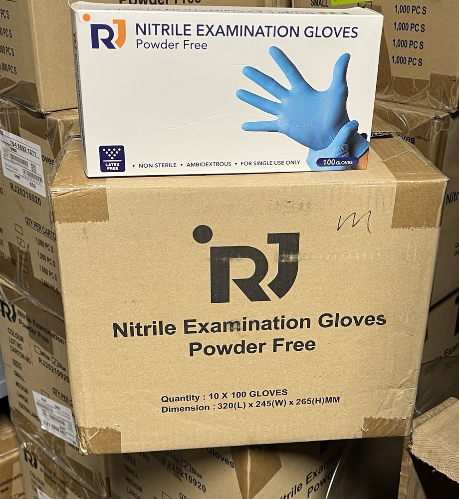 Nitrile Exam Gloves Powder Free – Size Large – 10 Boxes Of 100 Gloves Per Case