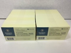 Business Source Sticky Notes 3” x 5” Yellow Repositionable 100 Sheets/pad 36 pad