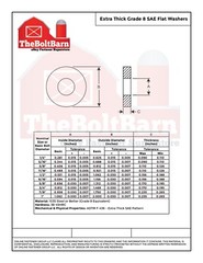 1/2″ SAE Extra Thick Flat Washers Grade 8 Steel Zinc Yellow (Pick Quantity)