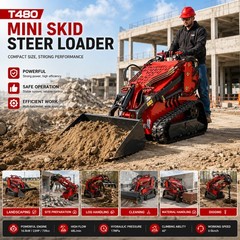 NEW 2645Lbs Tracked Mini Skid Steer Loader 23HP 3-Pumps Dual Level Operation EPA