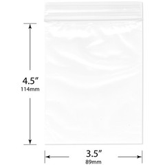 Plymor 3.5″ x 4.5″, 2 Mil Zipper Reclosable Plastic Bags