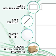 1100 Shipping Labels 8.5×5.5 Self Adhesive Half Sheet Shipping Labels 1000 + 100
