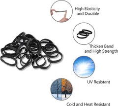 62Pcs Tactical Heavy Duty Elastic Wide Thick UV Heat Cold Resistant Rubber Bands
