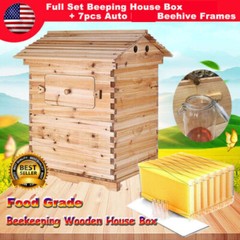 7x Auto Honey Hive Beehives Frames+ Beekeeping Boxes Brood Cedarwood Box
