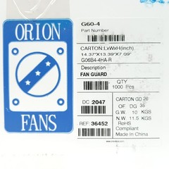 Orion Fans – G60-4 Fan Guard – Box of 100 Pcs