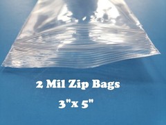 3″x5″ Clear 2 Mil Plastic Zip Seal Bag Reclosable Top Lock 2Mil Small Baggies
