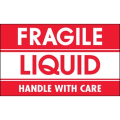 Fragile Items: 3×5″ Red/White – “Handle With Care” – 500/Roll Labels