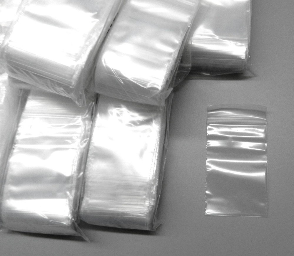 10,000 Zip Seal Top Lock Bags 2×3 Clear 2mil Poly Top Slide Locking 10000 2″x3″