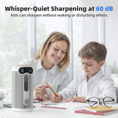 Automatic Pencil Sharpener, Quiet 60Db Robot Pencil Sharpener with DIY Face Stic