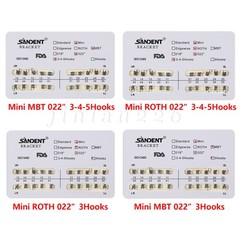 10 Packs Dental Metal Brackets Brace Mini/Standard Roth/MBT Slot.022 3/345 Hooks