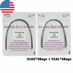 100PCS Dental Orthodontic Arch Wire Niti Stainless Steel Round Rectangular Ovoid