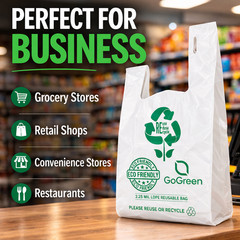 Extra Heavy Duty 1/6 T-Shirt Grocery White Bags 2.25 Mil 21×6.5×11.5 Plastic Bag
