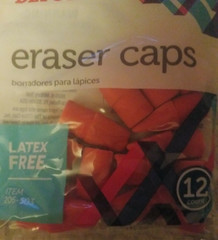 Office Depot Eraser Caps 1pk of 12pcs Latex Free Erasers-Brand New-SHIP N 24 HRS