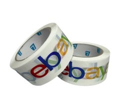 6 Rolls eBay Branded BOPP Shipping Tape With Color Logo 2 inches x 75 Yards