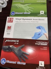 Blue/Black/Clear Box of 100 PCS Vinyl Synmax Exam Gloves S/M/L/XL- SIZE