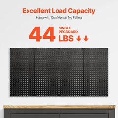 Metal Pegboard Panels 4 Pcs 24″ x 12″ Wall Organizer for Garage Tool Storage