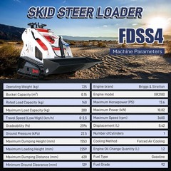 Mini Skid Steer Loader Tracked 13.5HP Stand-on Compact Skid Steer USA Stock