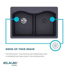 Elkay LKQS35BK Polymer Drain Fitting 3-1/2 Inch Sink Opening in Black