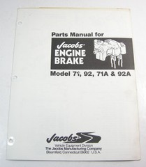 Original Jacobs Engine Jake Brake 71 92 71A 92A Parts Manual List