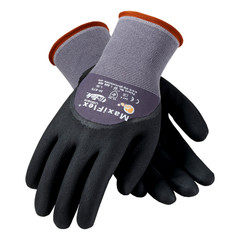 PIP G-Tek 34-874 Large Ultimate Nylon Nitrile Coated Work Gloves Black Seamless