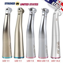 Dental 1:1 1:5 1:4.2 LED Contra Angle Increasing Handpiece Red Ring NSK Style CE
