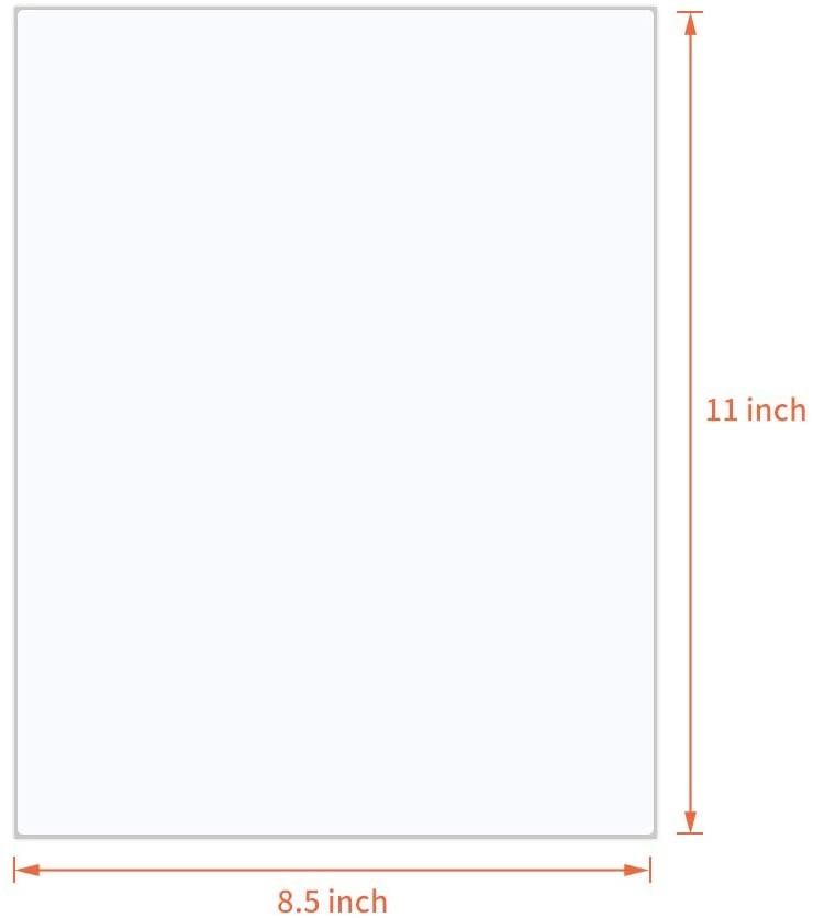 Premium Full Sheet Labels Self Adhesive 8.5 x 11 for Laser and Inkjet Print US