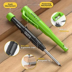 Carpenter Pencil with Sharpener, CP3000 Carpenter Mechanical Pencils with 19 …