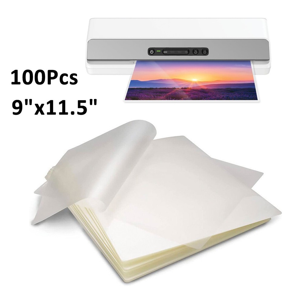 100 Clear Thermal Laminating Sheets Laminator Pouches 9″x11.5″ Letter Size 3 mil