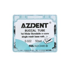 AZDENT Dental Orthodontic Buccal Tube 1st/2nd Molar Roth 018/022 Bondable N-Conv