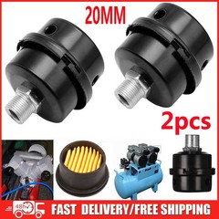 2x Filter Metal Air Compressor Intake Filter Noise Muffler Silencer 1/2″ 20Mm